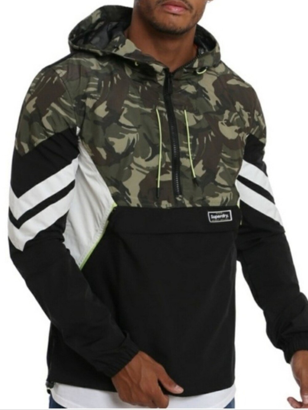 Superdry Jared Overhead Camo Quarter Zip Jacket Men M